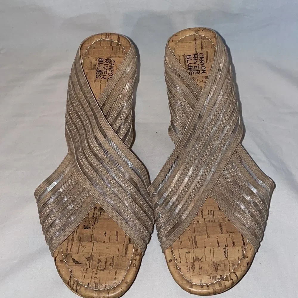 Canyon river blue wedge heels
